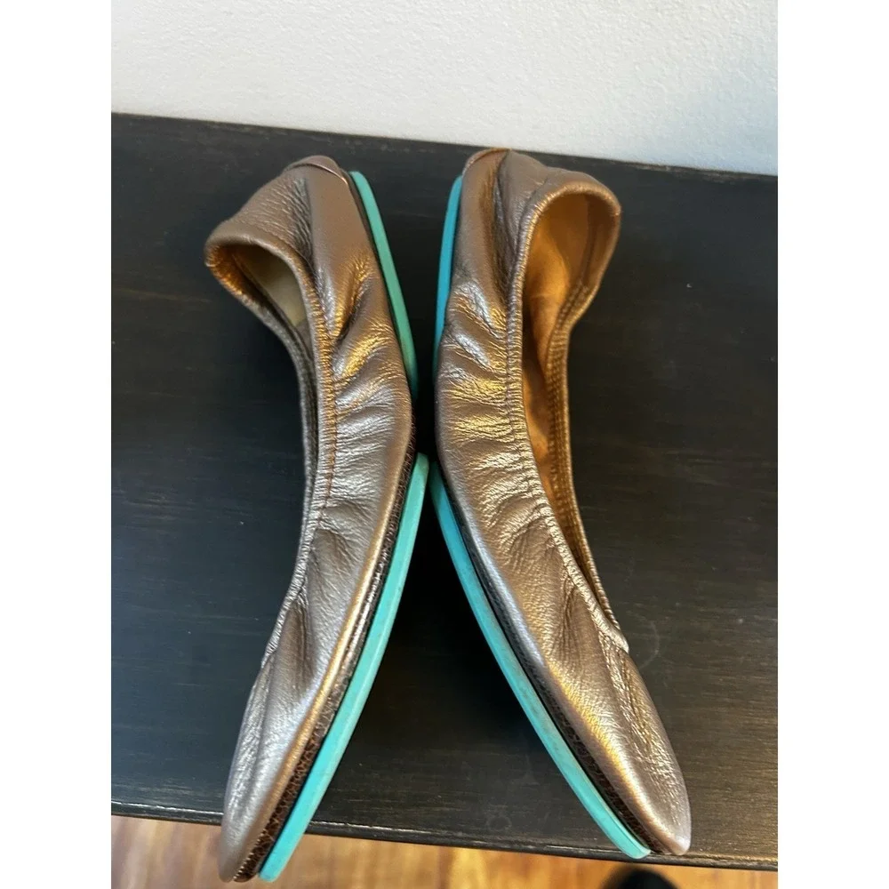 Tieks Bronze Metallic Leather Ballet Shoes Flats Size: 8